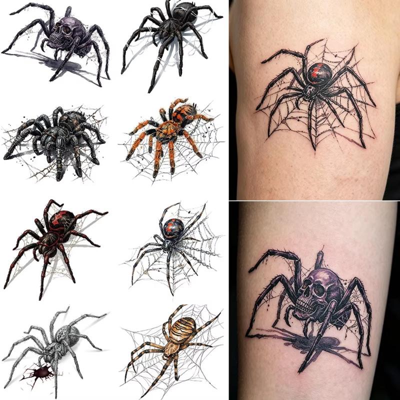 Body Jewelry Eyebrow - Tijdelijke tattoo-stickers 5 stuks Spider Design