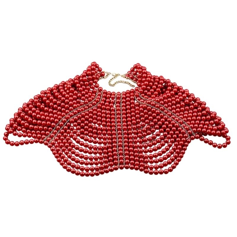 Body Jewelry Usa - 49MD Elegante Damessjaal Multi Layer Kralen