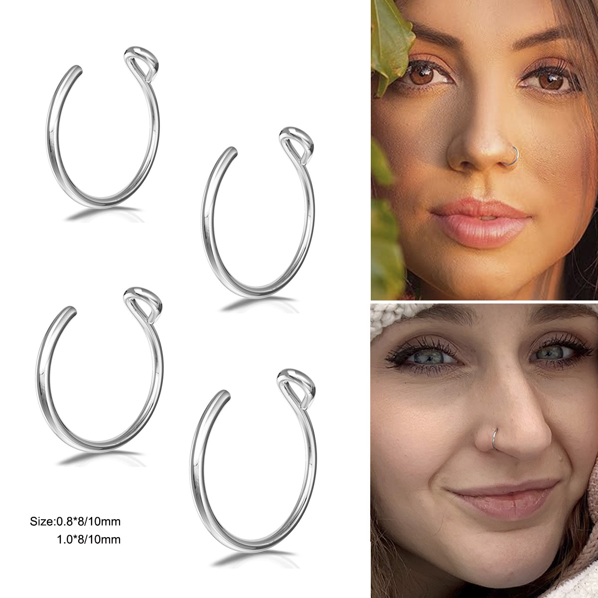 Body Jewelry Metal Types - 2 stuks roestvrijstalen persoonlijkheidstype C gratis