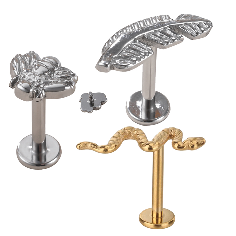 Body Jewelry Metal Types - G23 Titanium Snake/bee/veer/type PIERC Lip Stud