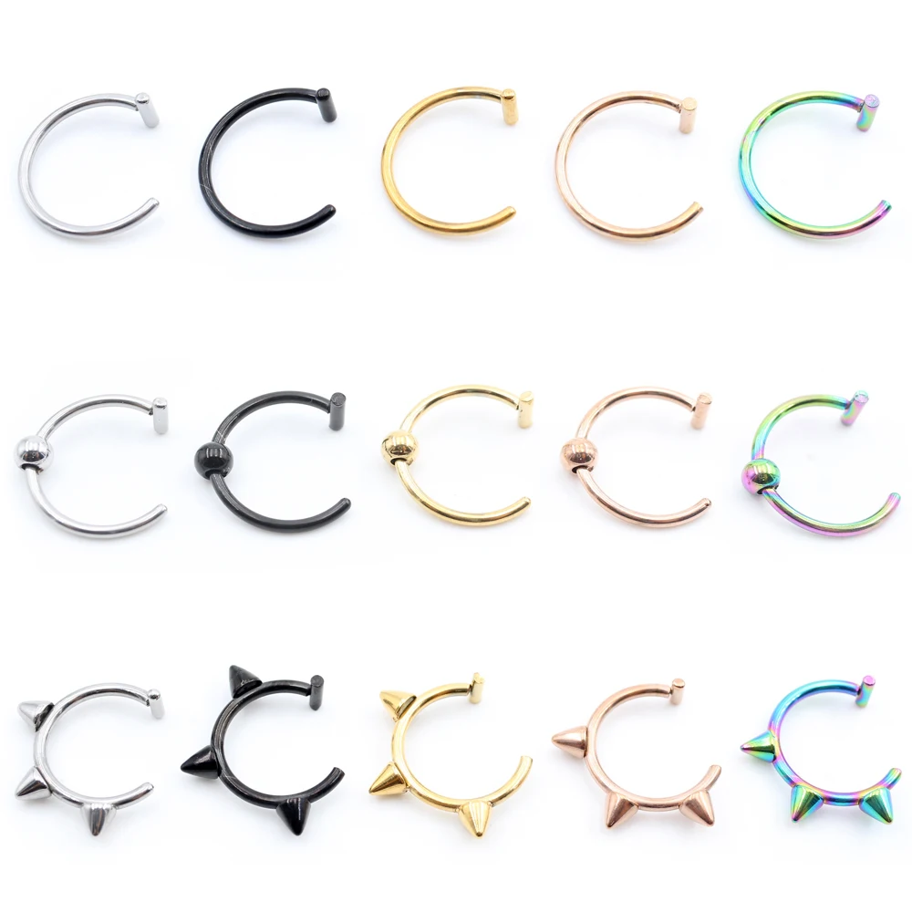 Body Jewelry Metal Types - 1 stuk roestvrijstalen neusring C-type balpunt