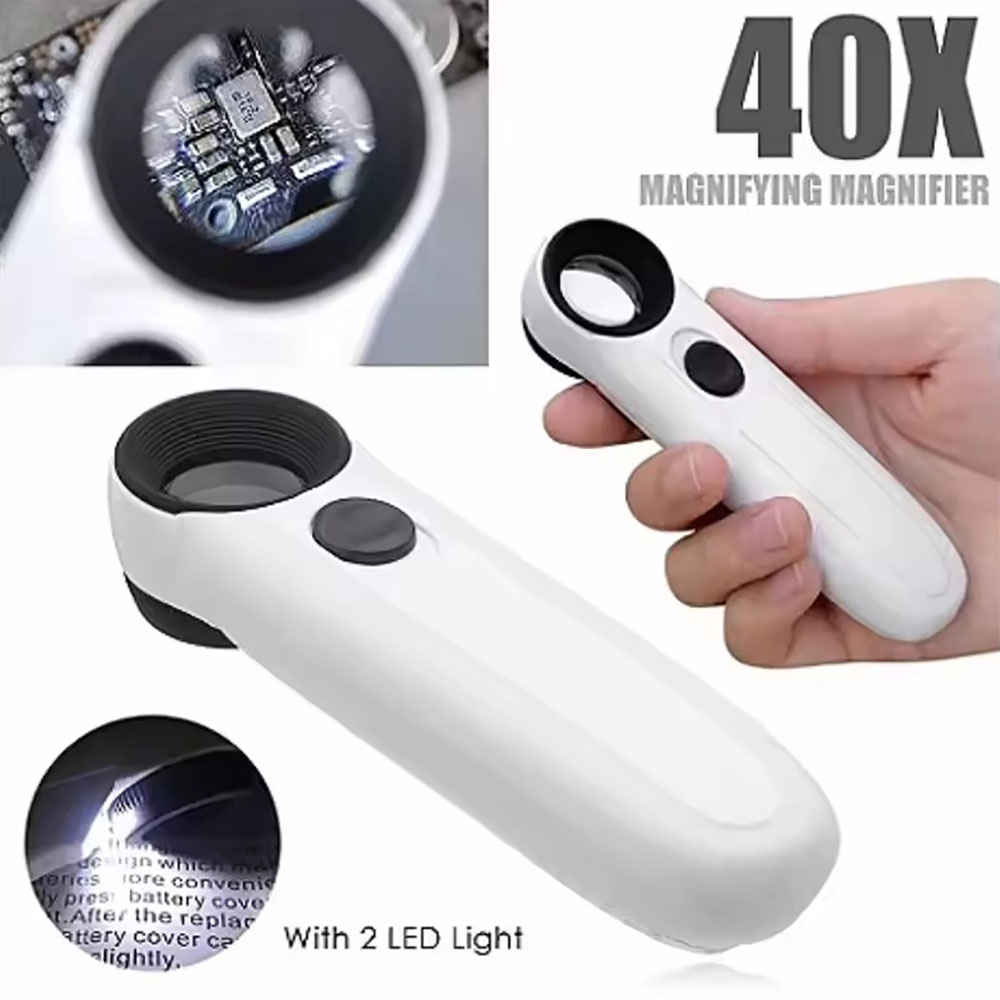 Body Jewelry Websites - 40x vergrootglas met 2 LED-lampjes, ideaal