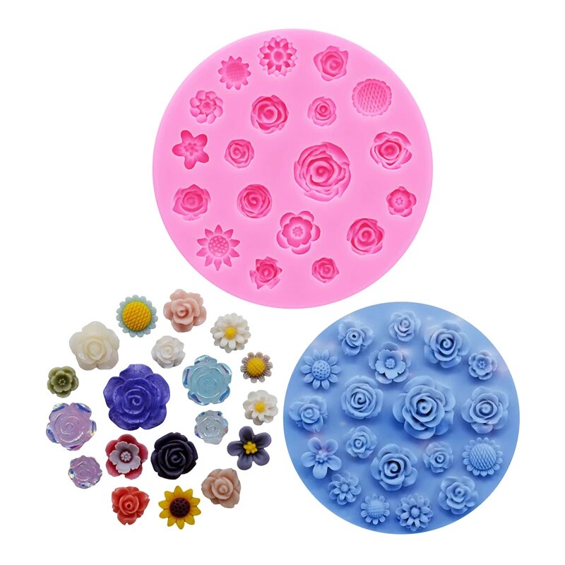 Body Jewelry Display Case - Bloemen siliconen mal bloem hars telefoon