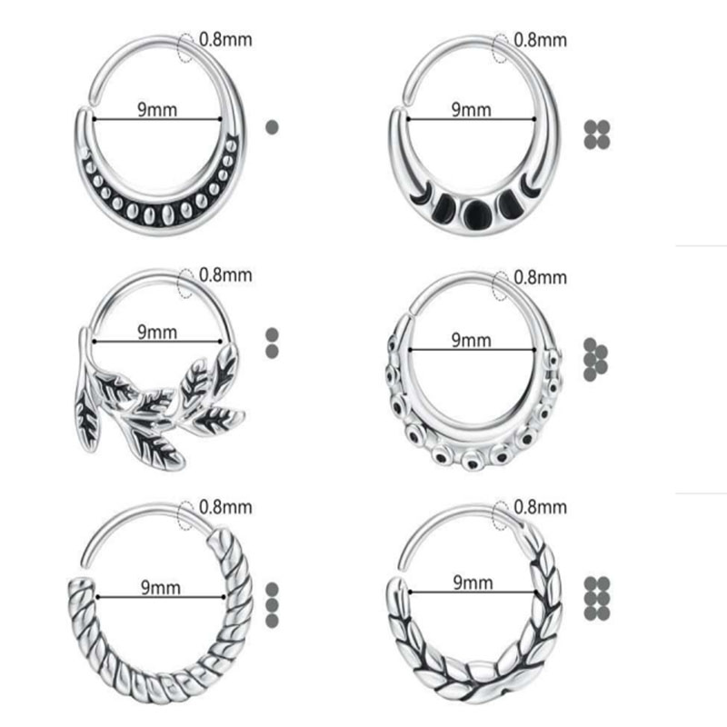 6-delige neusringaccessoires v - Body Jewelry Metal Types recensie en prijs
