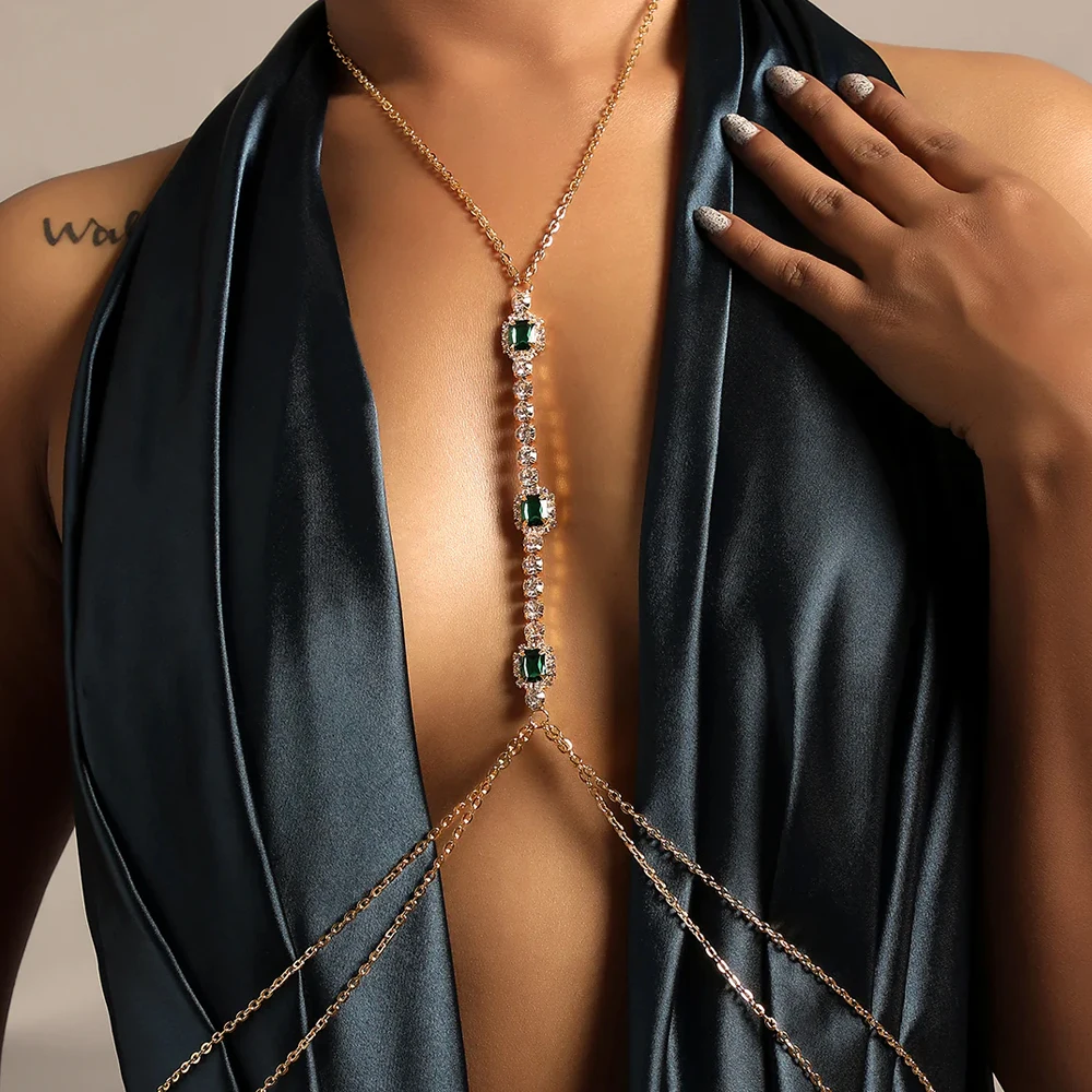 Mode vierkante bruids ketting  - Body Jewelry For Backless Dress recensie en prijs