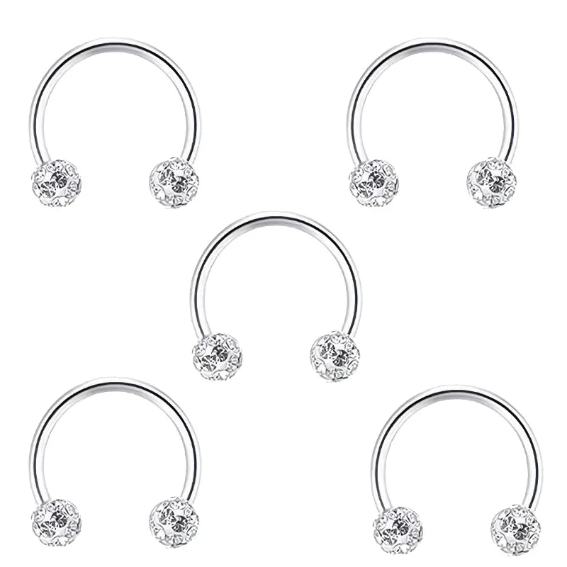 5pc roestvrij staal strass bal - Body Jewelry Metal Types recensie en prijs