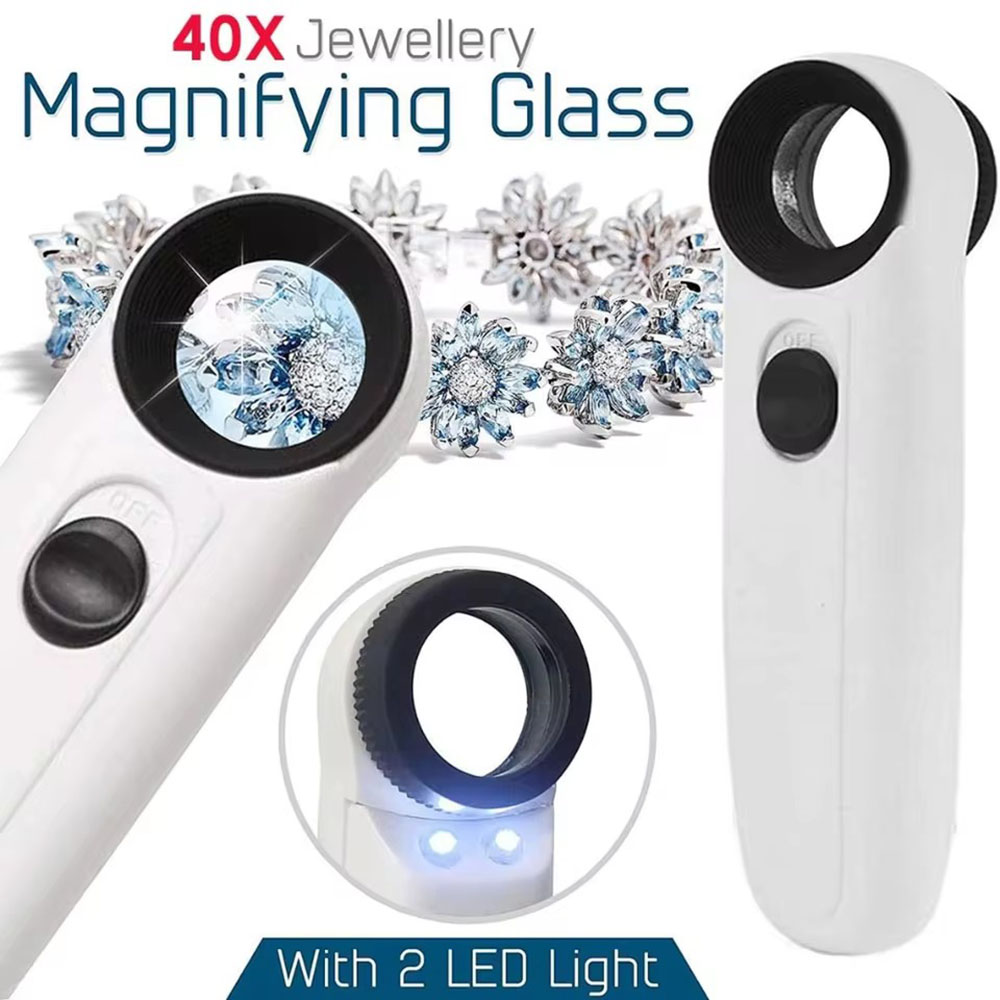40x vergrootglas met 2 LED-lam - Body Jewelry Websites recensie en prijs