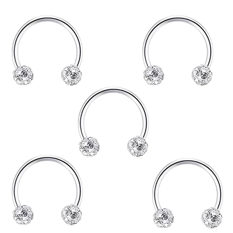 5pc roestvrij staal strass bal - Body Jewelry Metal Types recensie en prijs