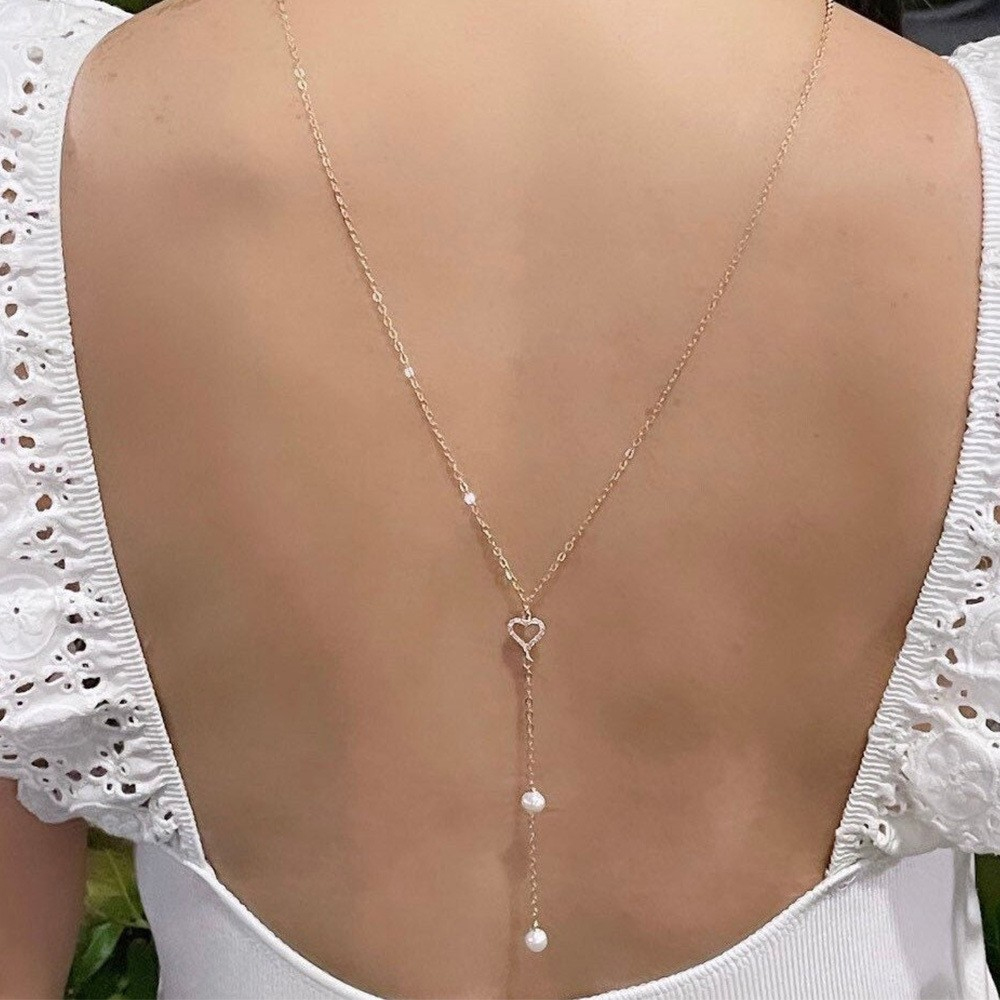 Holle Hart Bruids Terug Kettin - Body Jewelry For Backless Dress recensie en prijs